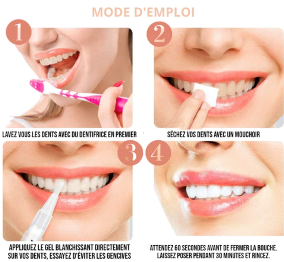 Stylo magique dents blanches