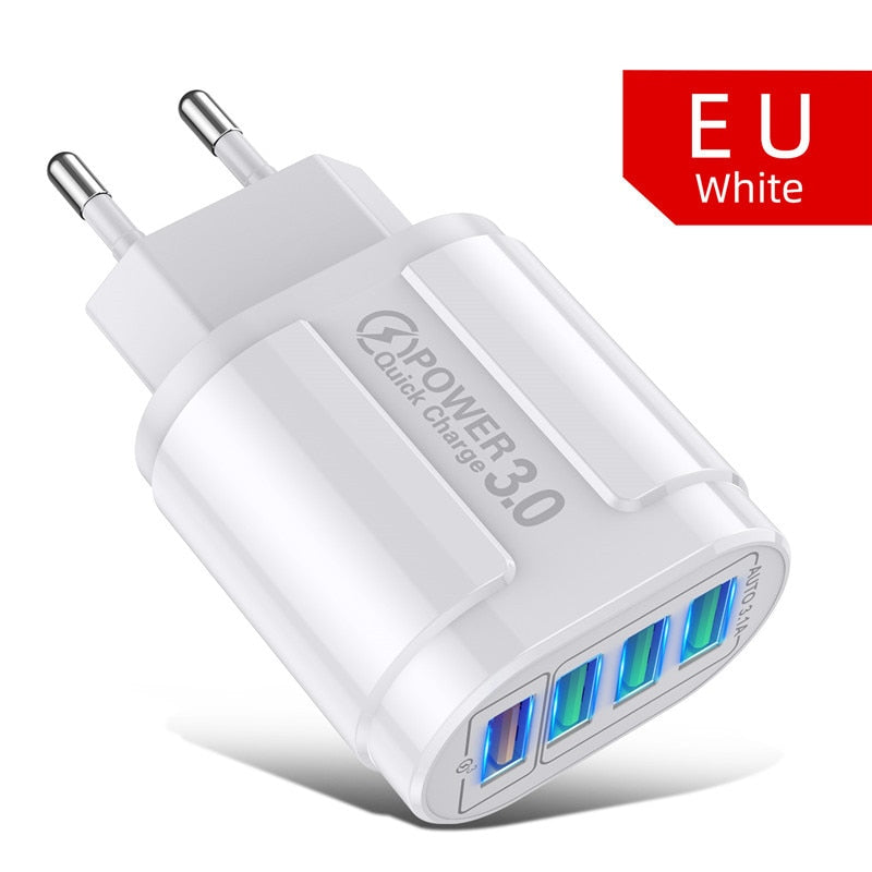 Cargador rápido 3.0 - 4 puertos USB