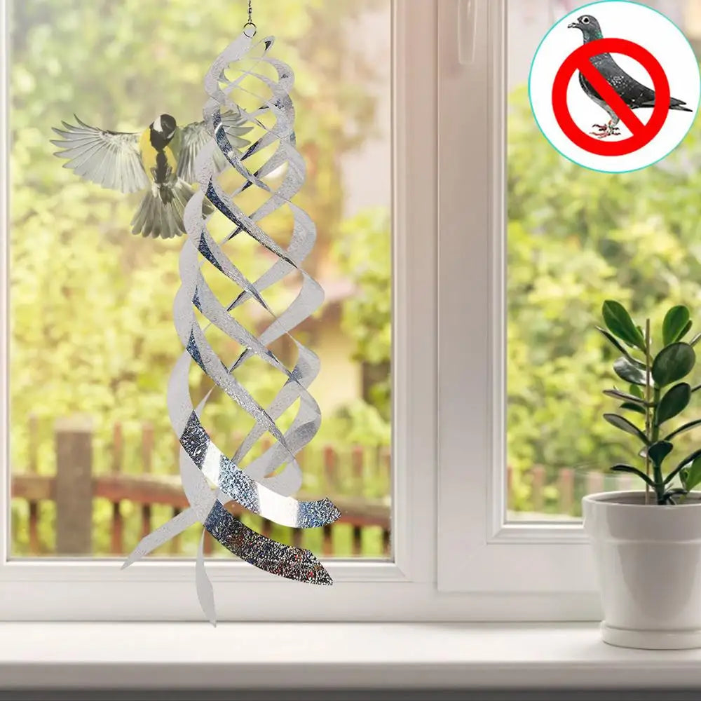 3x Répulsif Innovant à Oiseaux en Miroir - Spirale Rotative