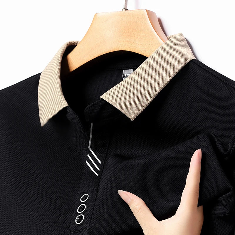 Intims - Polo à Manches Longues à Col Beige pour Homme - 91045FR