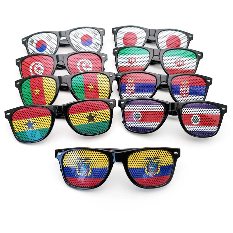 Lunettes de Soleil Unisexes avec Drapeaux Coupe du Monde – Accessoire Festif et Sportif