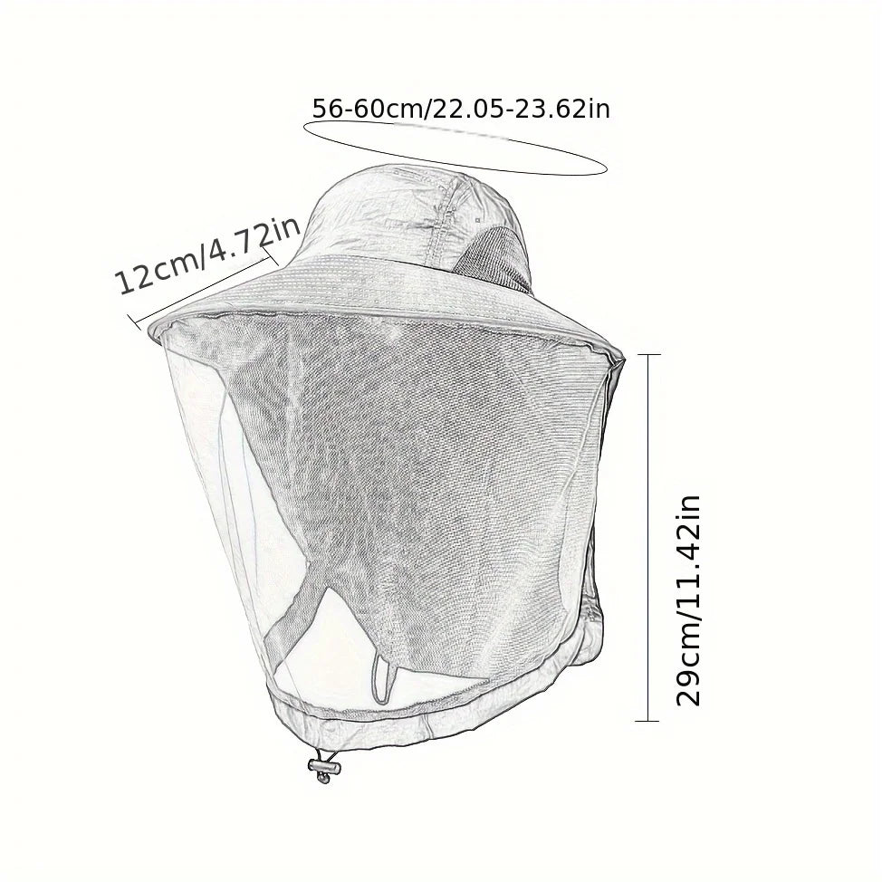 Chapeau de protection UV avec moustiquaire intégrée