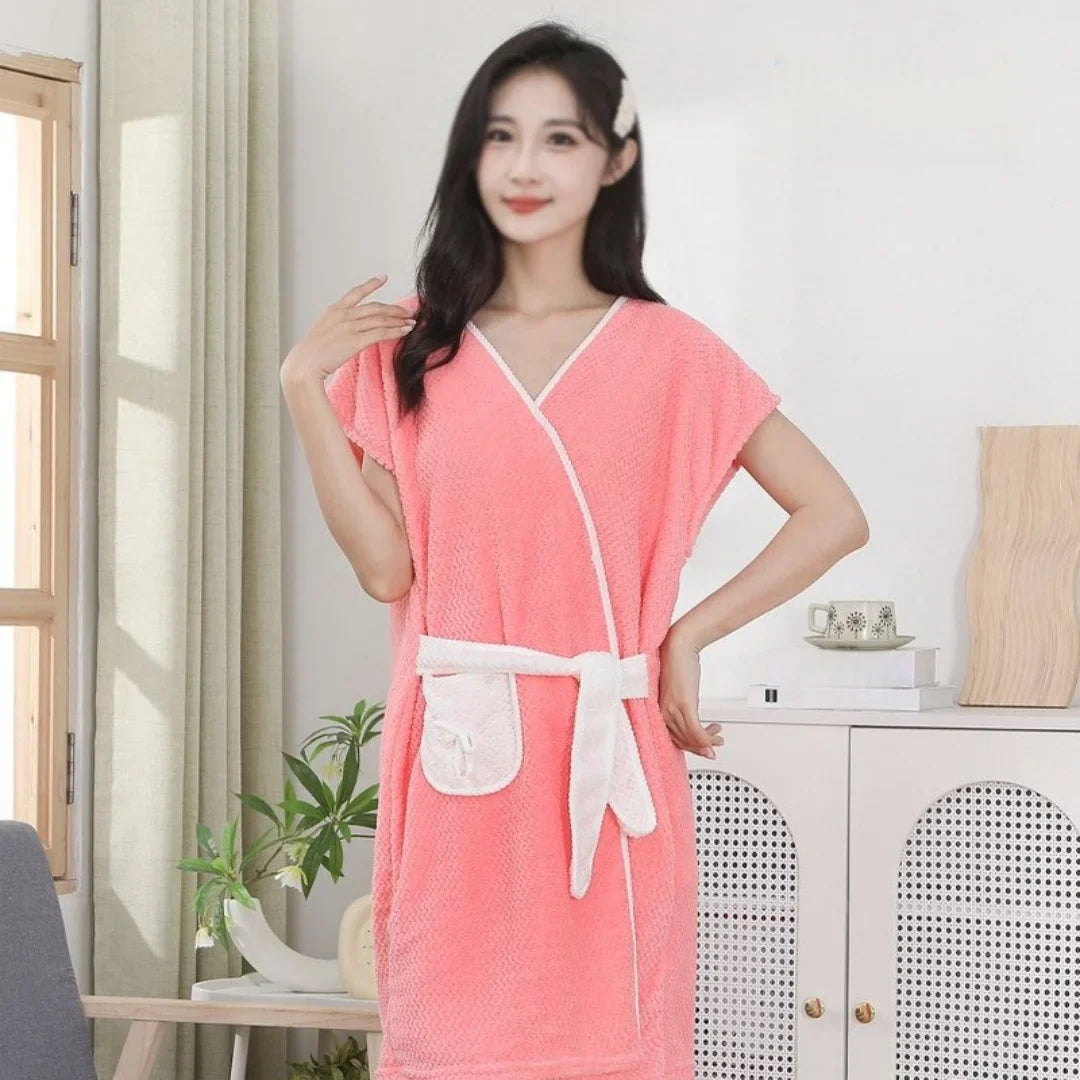 Peignoir de Bain en Microfibre Super Absorbante - Femme