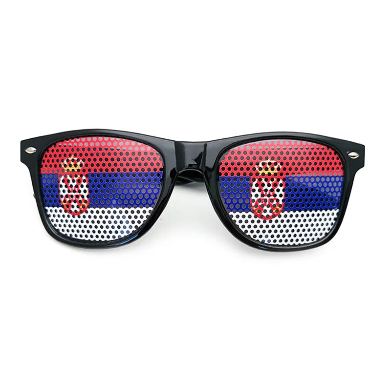 Lunettes de Soleil Unisexes avec Drapeaux Coupe du Monde – Accessoire Festif et Sportif