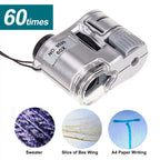Lupa de Bolsillo 60X con LED – Mini Microscopio Portátil para Joyas, Divisas e Inspección de Precisión