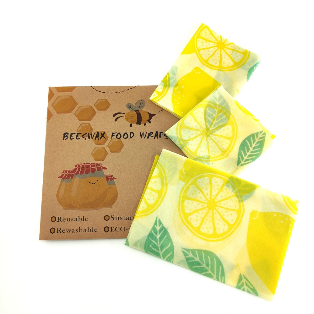 BEE WRAP - Lot de 3 Films alimentaires réutilisables