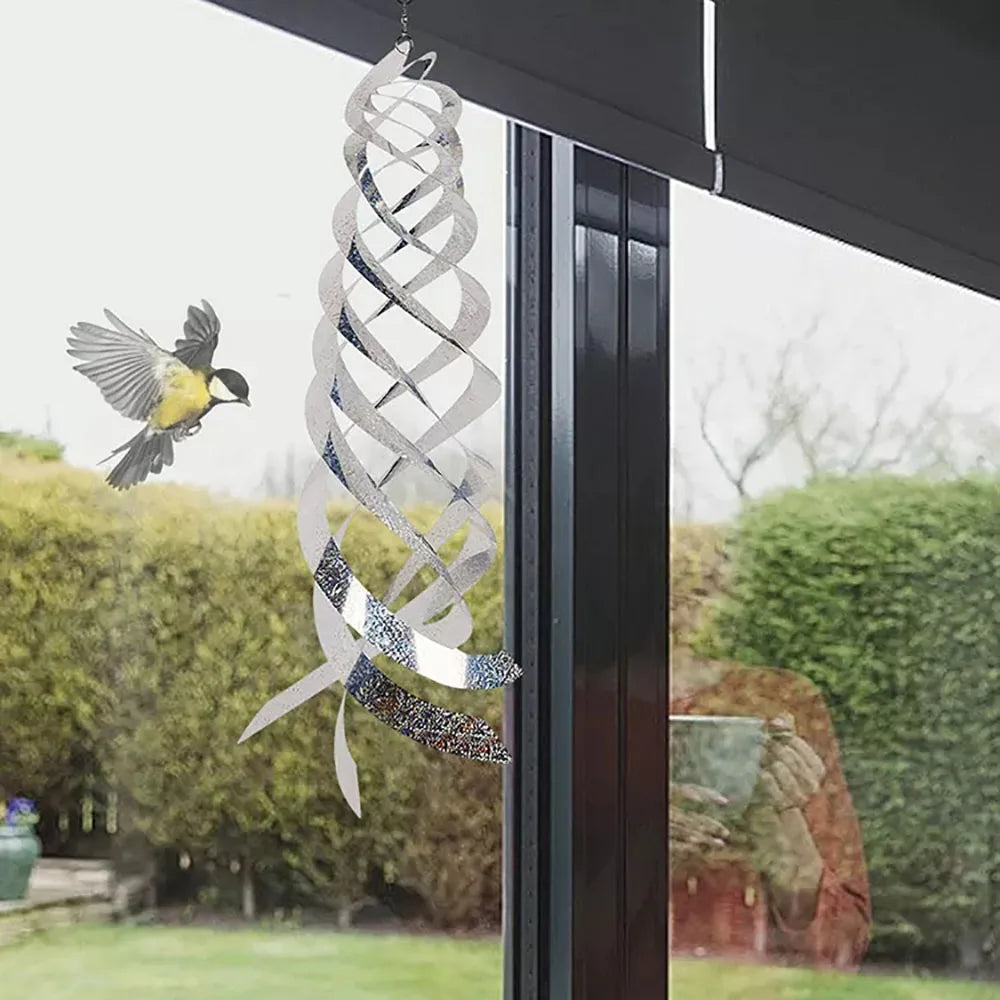 3x Répulsif Innovant à Oiseaux en Miroir - Spirale Rotative