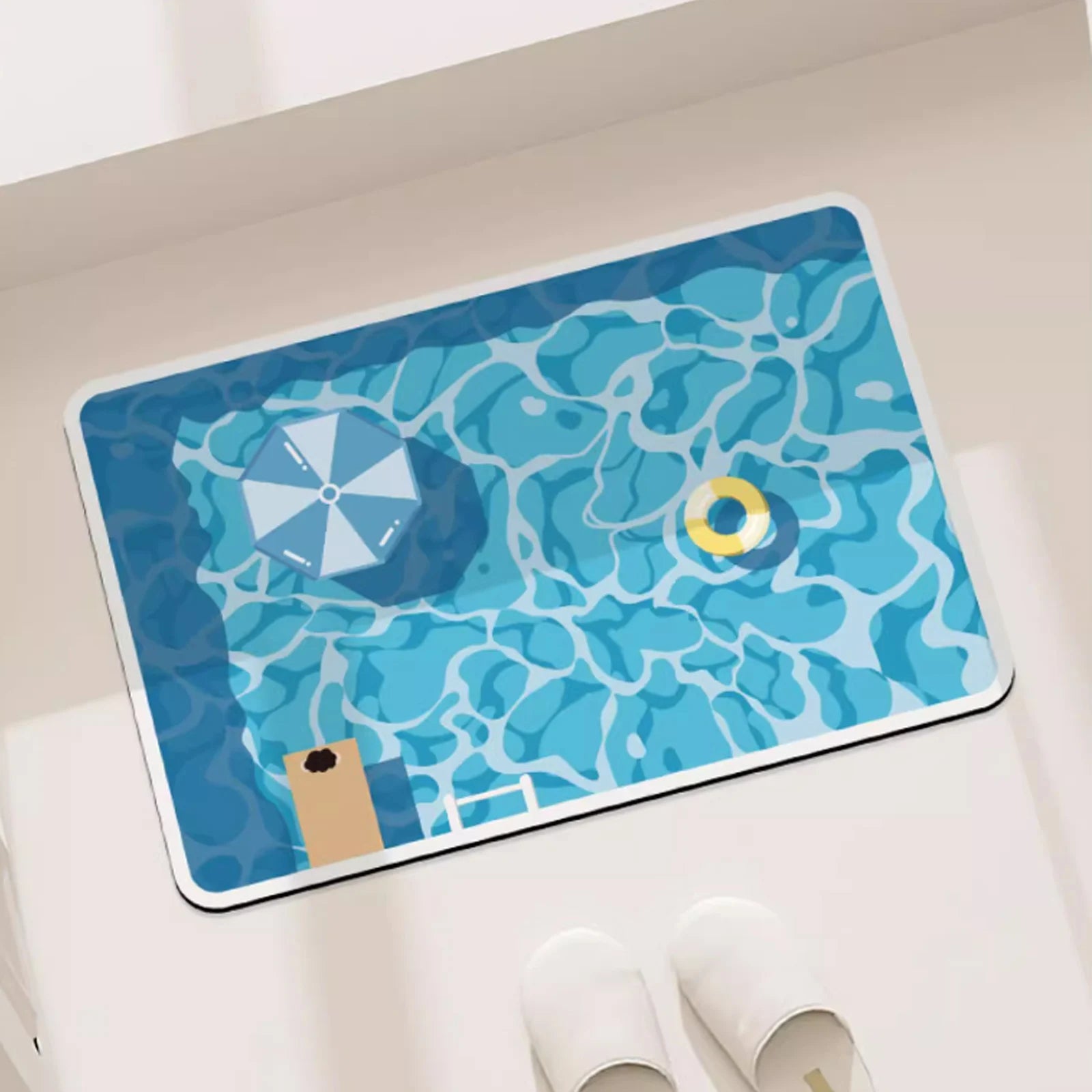 Non-slip quick-dry bath mat - pool pattern