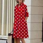 Robe chemise mi-longue col rabattu et poches - Collection 2024