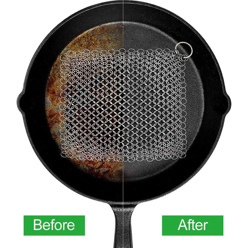 Chaîne de Nettoyage Multifonctions en Acier Inoxydable 10/15/20cm - Pour Vaisselle, Poêles, Woks et Casseroles