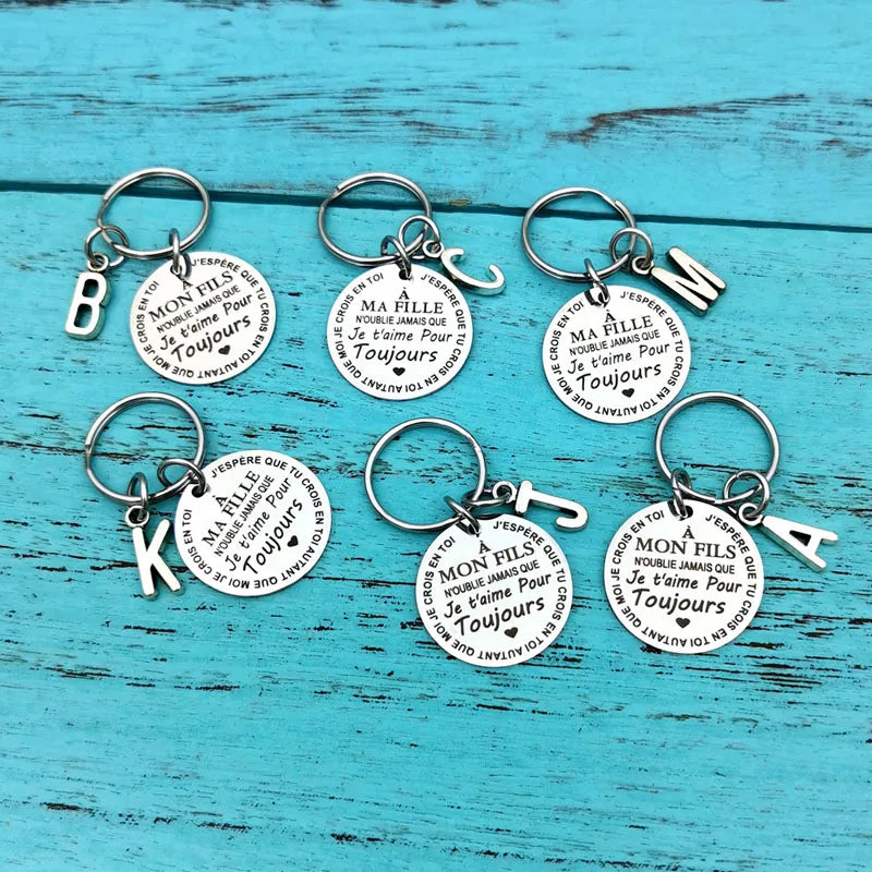 Porte-clé à offrir "Mon fils" avec initiale