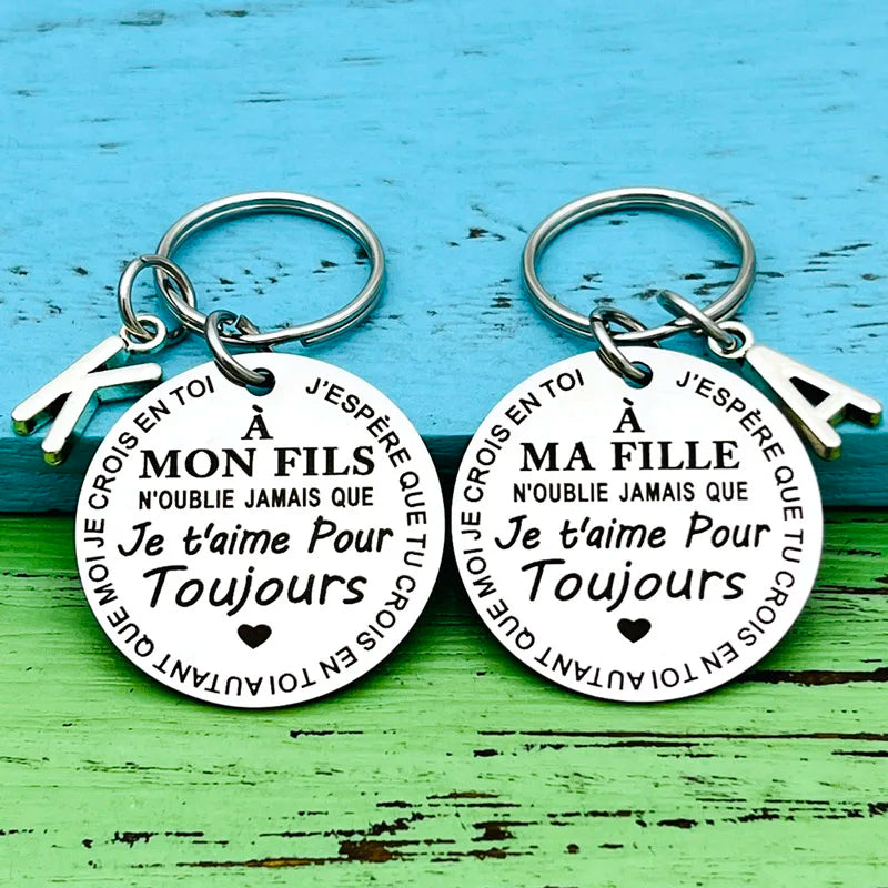 Porte-clé à offrir "Mon fils" avec initiale