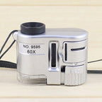 Lupa de Bolsillo 60X con LED – Mini Microscopio Portátil para Joyas, Divisas e Inspección de Precisión