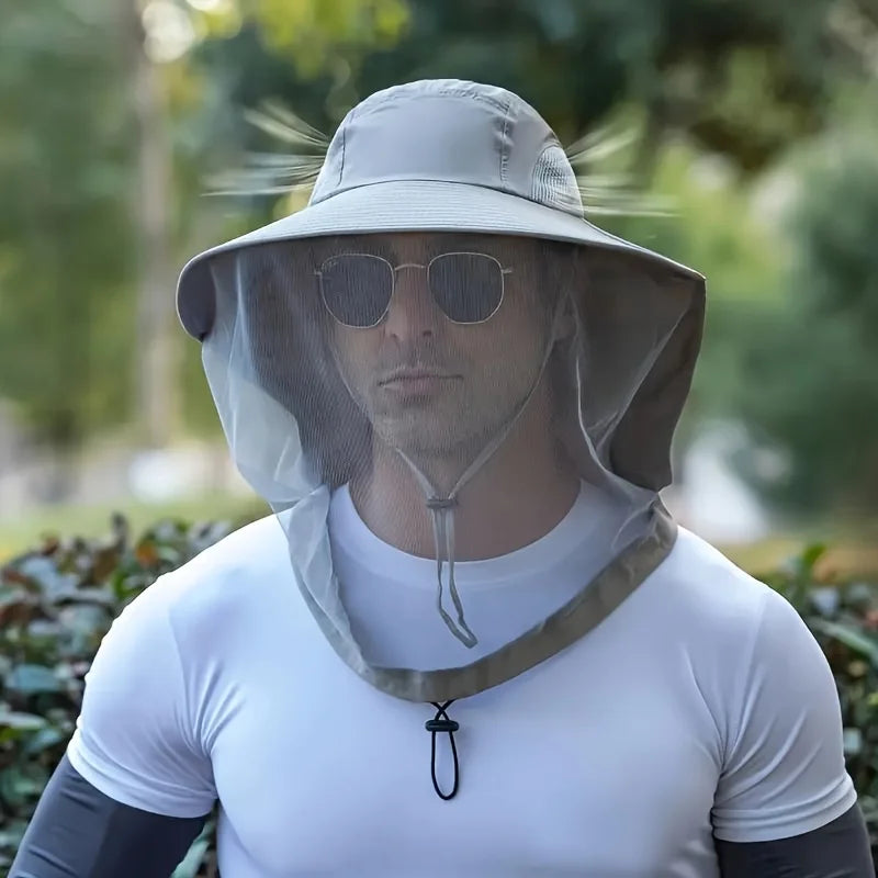 Sombrero de protección UV con mosquitera integrada