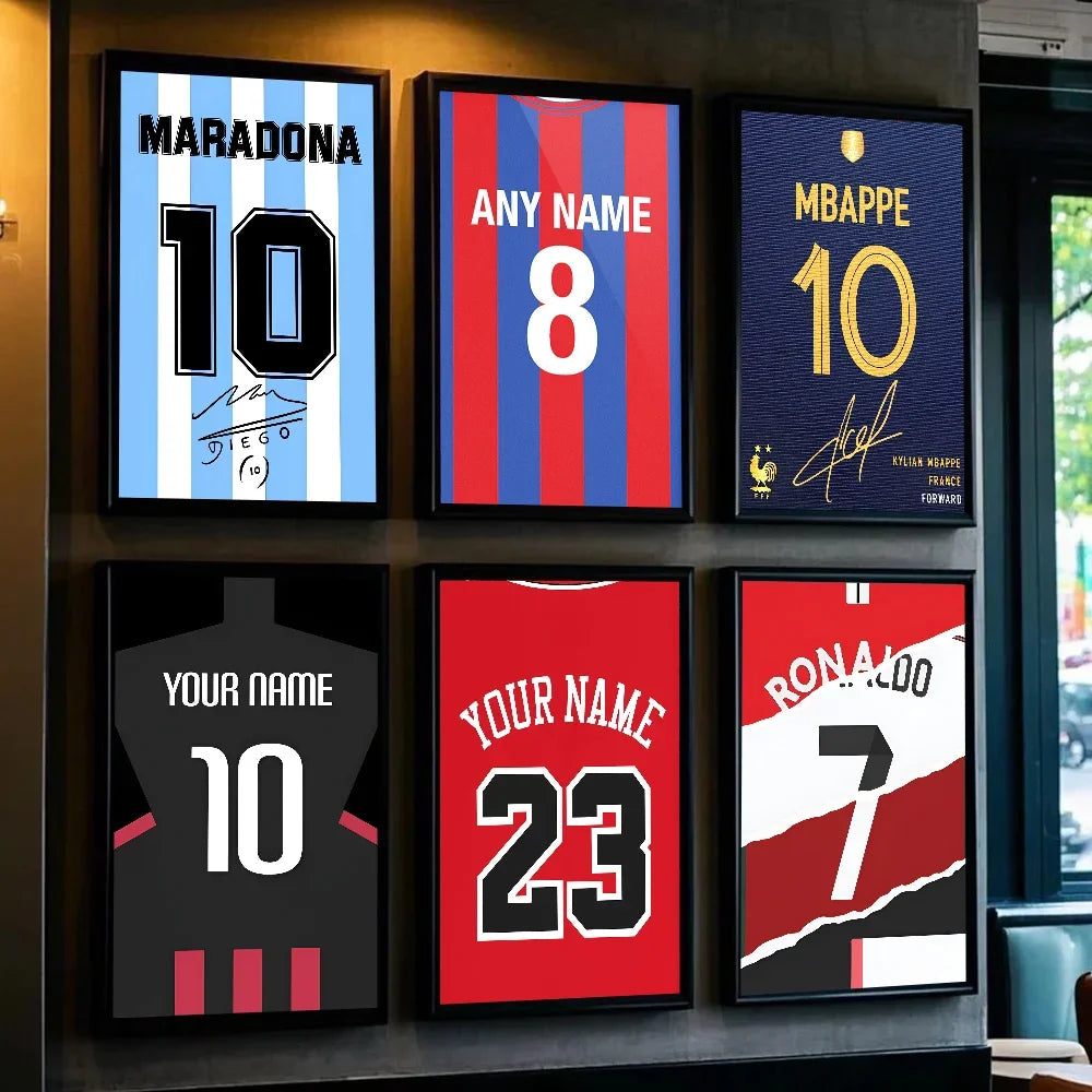 Affiche Maillot de Football avec Nom – Cadeau Idéal pour Supporters