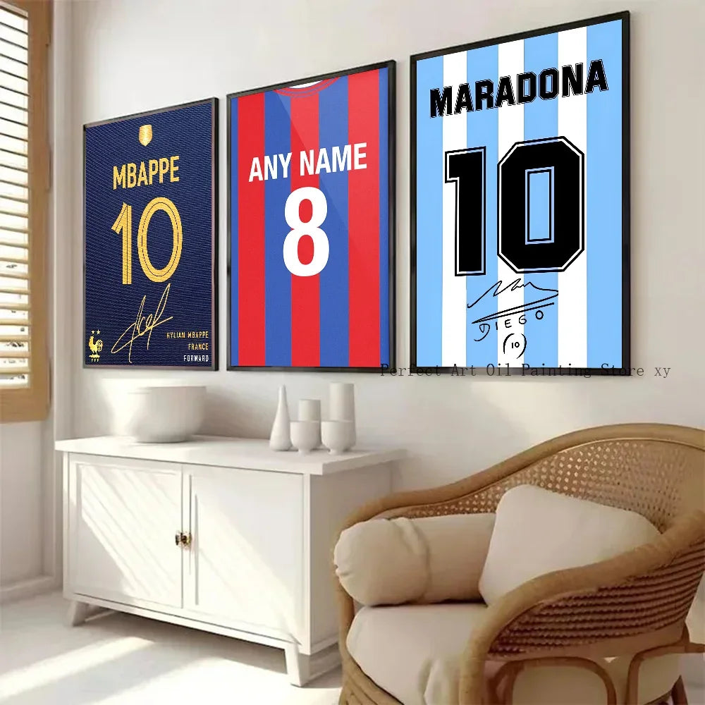 Affiche Maillot de Football avec Nom – Cadeau Idéal pour Supporters