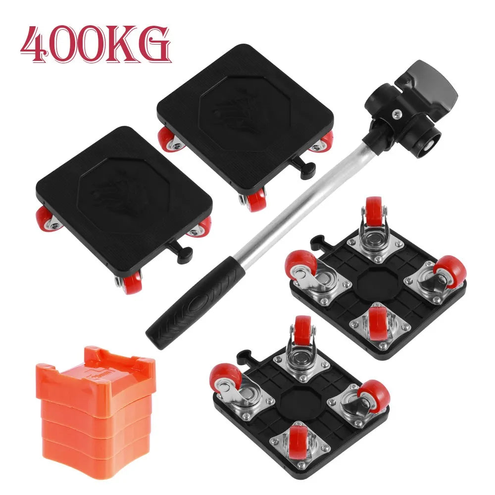 Kit de Déplacement de Meubles 400 kg – Roulettes & Levier