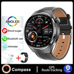 Montre Intelligente PRO avec Écran AMOLED HD + Bracelet en Cuir Véritable