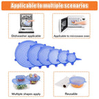 Lot de 12 Couvercles en silicone extensible