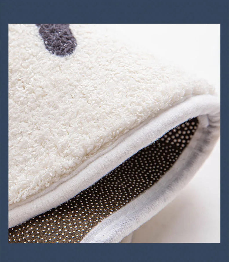 Tapis de Bain Antidérapant Minimaliste Noir & Blanc