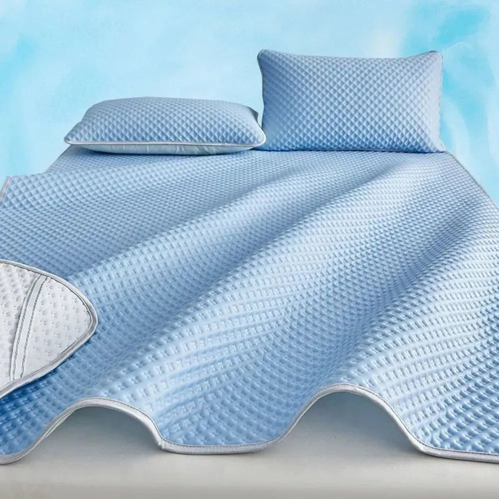 Matelas Rafraîchissant en Soie Glacée – Tapis de Lit Respirant, Lavable et Doux pour la Peau