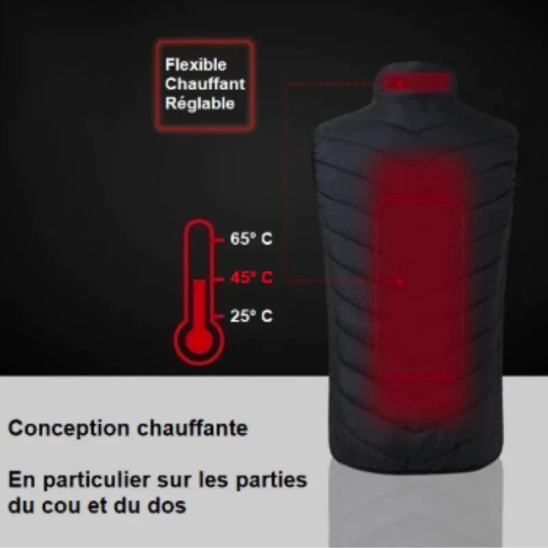Doudoune sans Manches Chauffante Électrique