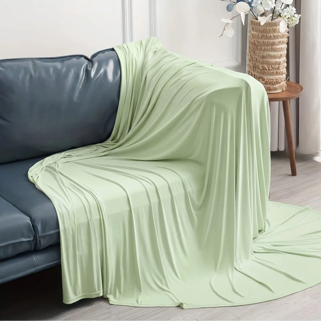 Manta de Verano con Efecto Seda Helada – Plaid Refrescante Ligero, Transpirable y Suave para la Piel