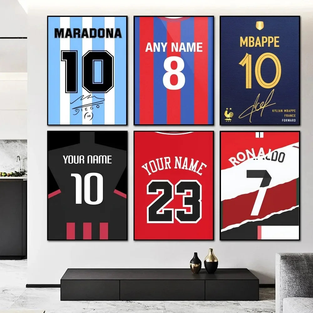 Affiche Maillot de Football avec Nom – Cadeau Idéal pour Supporters