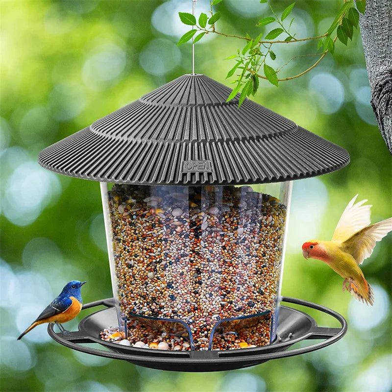 Mangeoire Suspendue pour Oiseaux – Toit Résistant & Grande Capacité