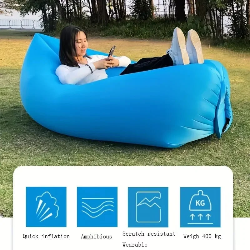 Canapé Portable Gonflage Rapide & Facile Sans Pompe - Emmenez-le Partout avec vous
