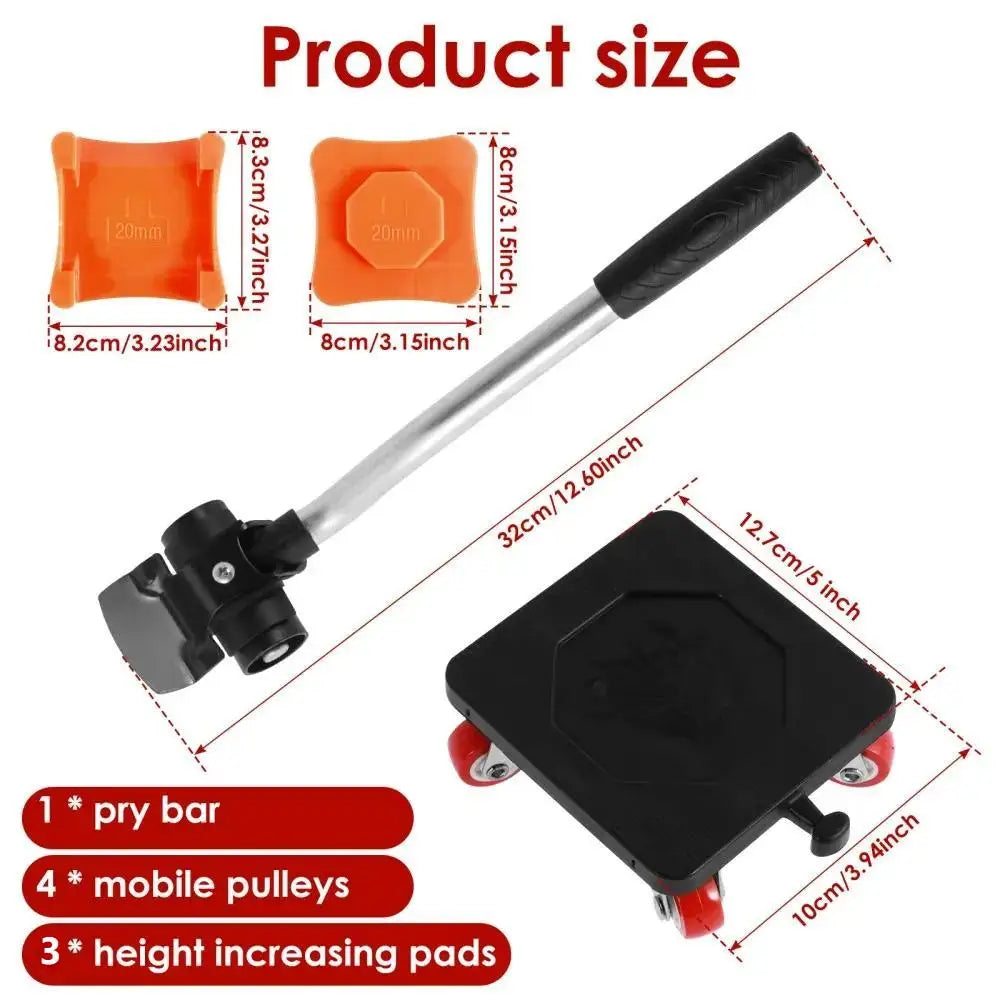 Kit de Déplacement de Meubles 400 kg – Roulettes & Levier