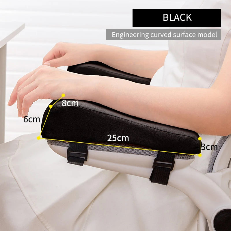 Paire de coussins d'accoudoir en mousse — fixation par sangle, chaise de bureau