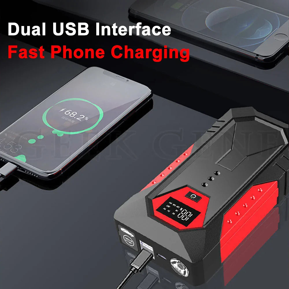 Démarreur de Poche pour Batterie avec Lampe Torche LED Incluse
