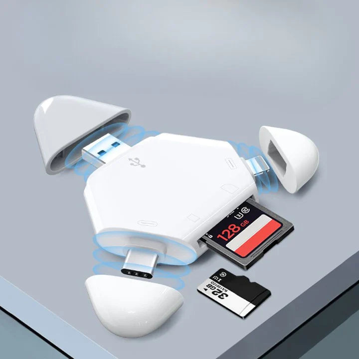 Clé USB triangulaire multi-ports + lecteur carte SD